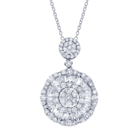 18k White Gold Diamond Pendant - 2.47ct
