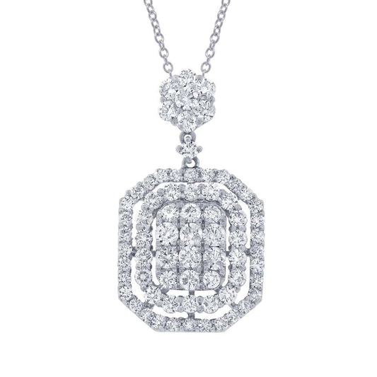 18k White Gold Diamond Pendant - 1.94ct