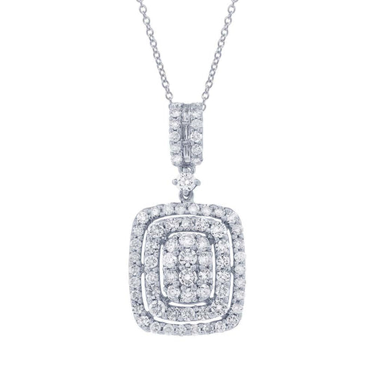 18k White Gold Diamond Pendant - 0.98ct
