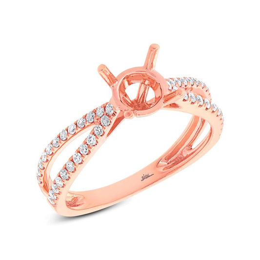 18k Rose Gold Diamond Semi-mount Ring - 0.33ct