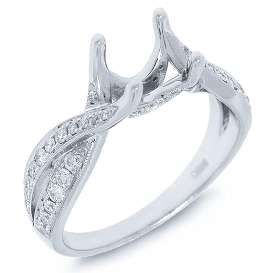 18k White Gold Diamond Semi-mount Ring - 0.35ct