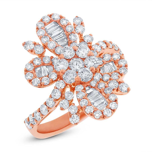 18k Rose Gold Diamond Heart Ring - 1.91ct