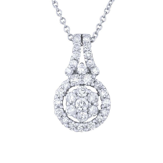 18k White Gold Diamond Pendant - 0.66ct