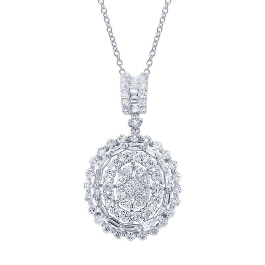 18k White Gold Diamond Pendant - 2.39ct