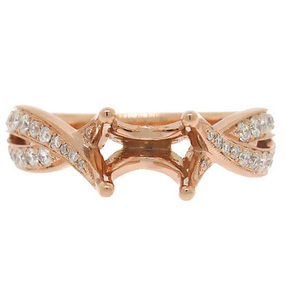 18k Rose Gold Diamond Semi-mount Ring - 0.35ct