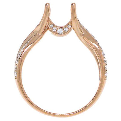18k Rose Gold Diamond Semi-mount Ring - 0.35ct
