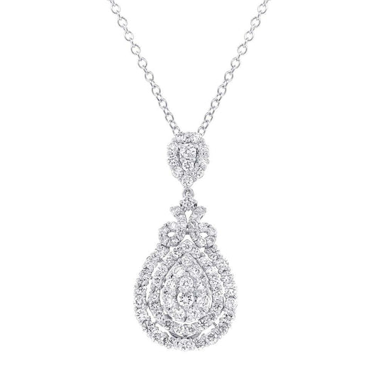 18k White Gold Diamond Pendant - 1.96ct