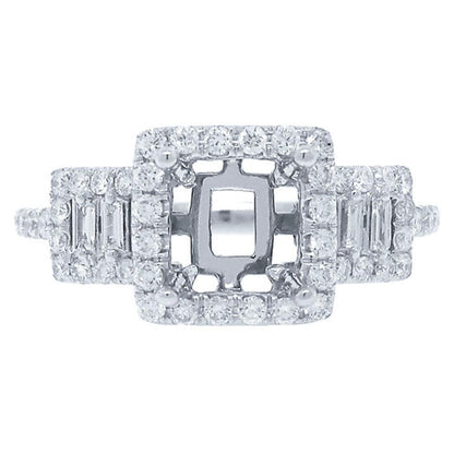 18k White Gold Diamond Semi-mount Ring - 0.58ct