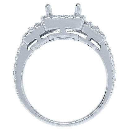18k White Gold Diamond Semi-mount Ring - 0.58ct