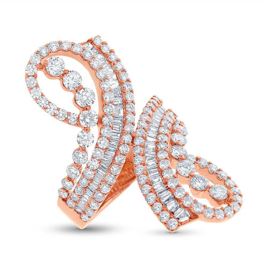 18k Rose Gold Diamond Lady's Ring - 3.14ct