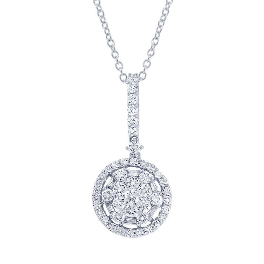 18k White Gold Diamond Pendant - 1.03ct