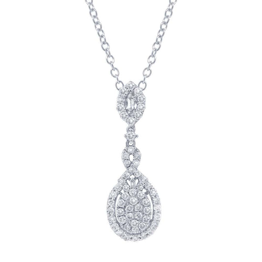 18k White Gold Diamond Pendant - 1.04ct