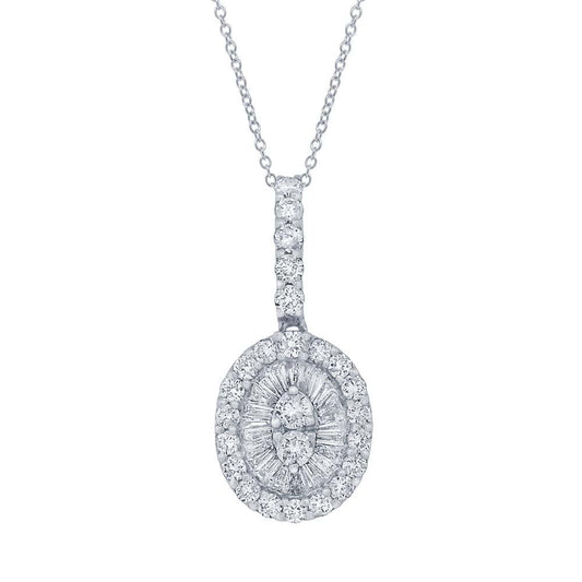 18k White Gold Diamond Pendant - 0.75ct