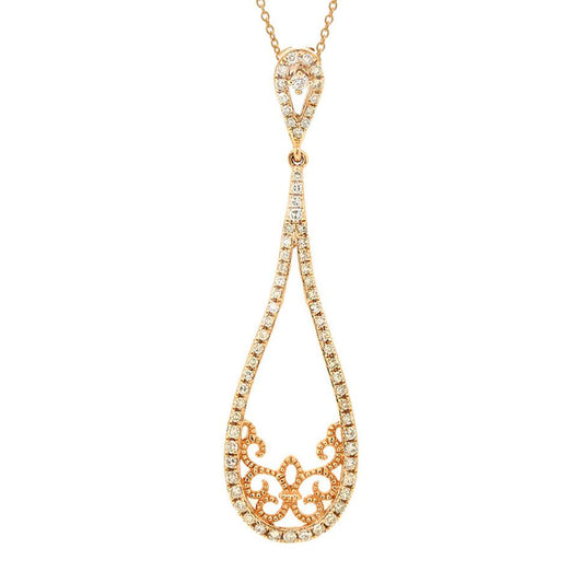 14k Yellow Gold Diamond Pendant - 0.31ct