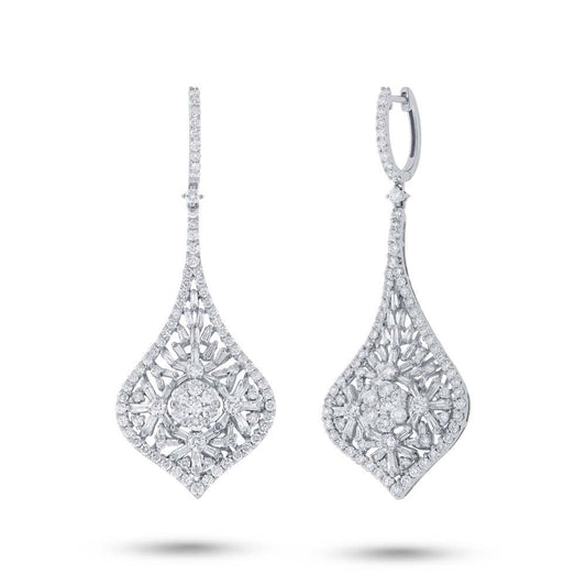 18k White Gold Diamond Earring - 4.40ct