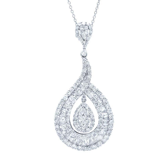 18k White Gold Diamond Pendant - 5.50ct