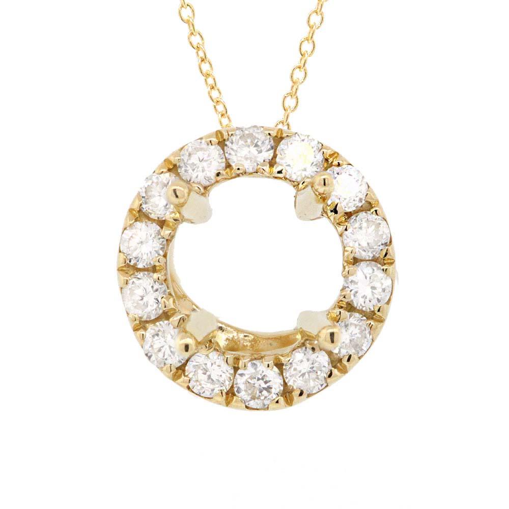 14k Yellow Gold Diamond Semi-mount Pendant - 0.09ct