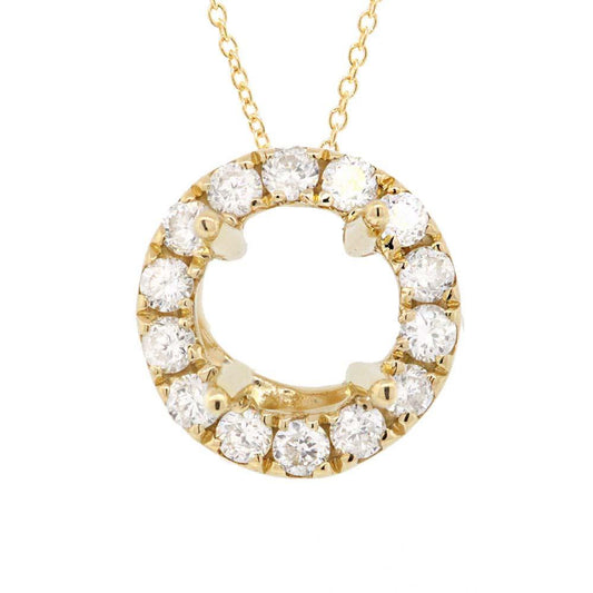 14k Yellow Gold Diamond Semi-mount Pendant - 0.09ct