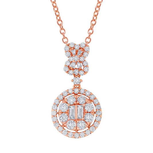 18k Rose Gold Diamond Pendant - 1.24ct
