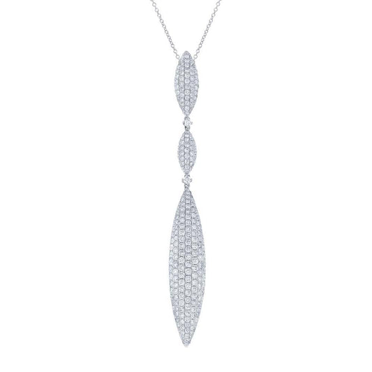 18k White Gold Diamond Pave Pendant - 3.70ct