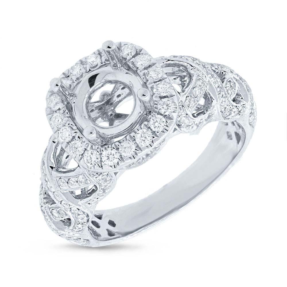 14k White Gold Diamond Semi-mount Ring - 0.54ct
