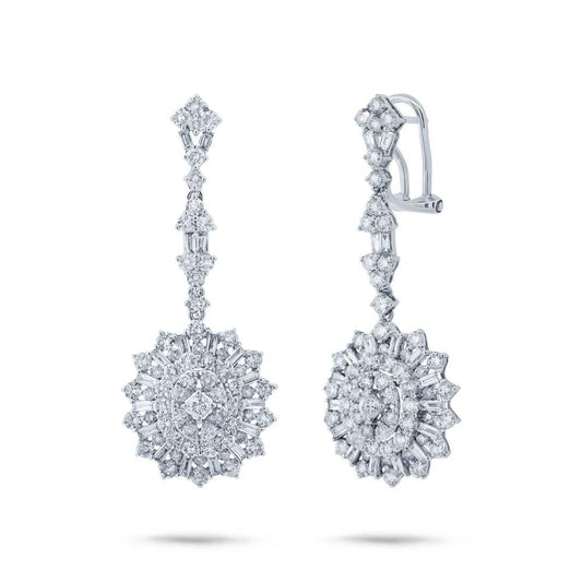 18k White Gold Diamond Earring - 3.76ct