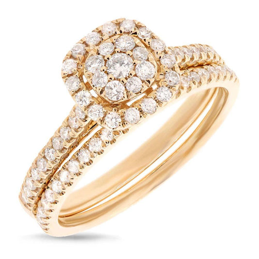 14k Yellow Gold Diamond Wedding Set - 0.60ct