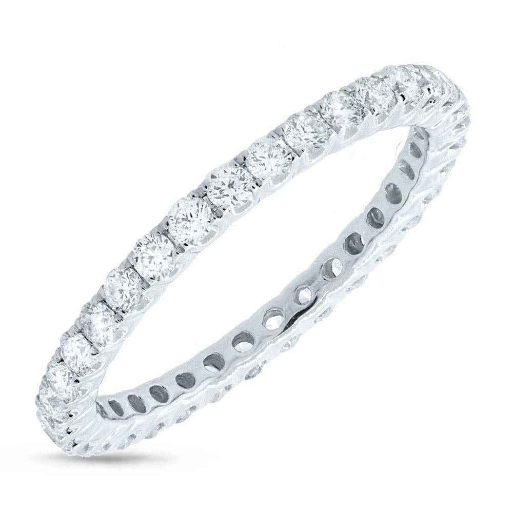 14k White Gold Diamond Eternity Band Size 7 - 0.93ct