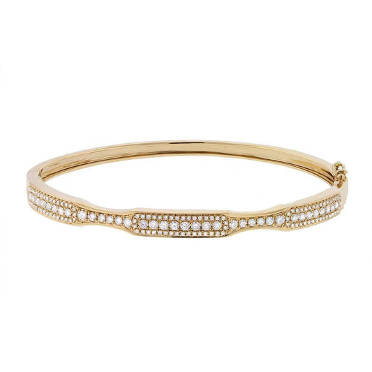 14k Yellow Gold Diamond Bangle - 0.93ct