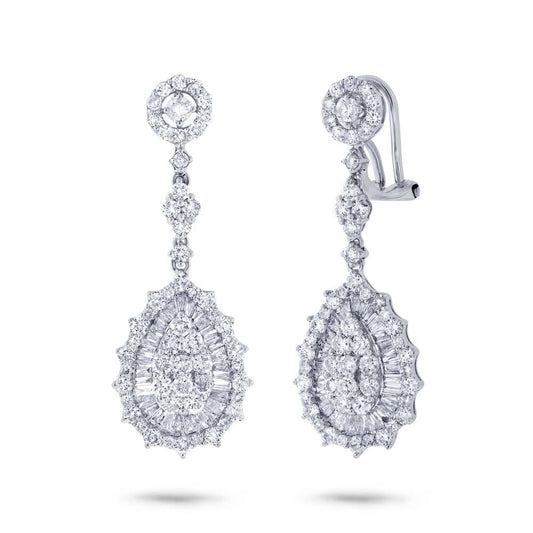 18k White Gold Diamond Earring - 3.50ct