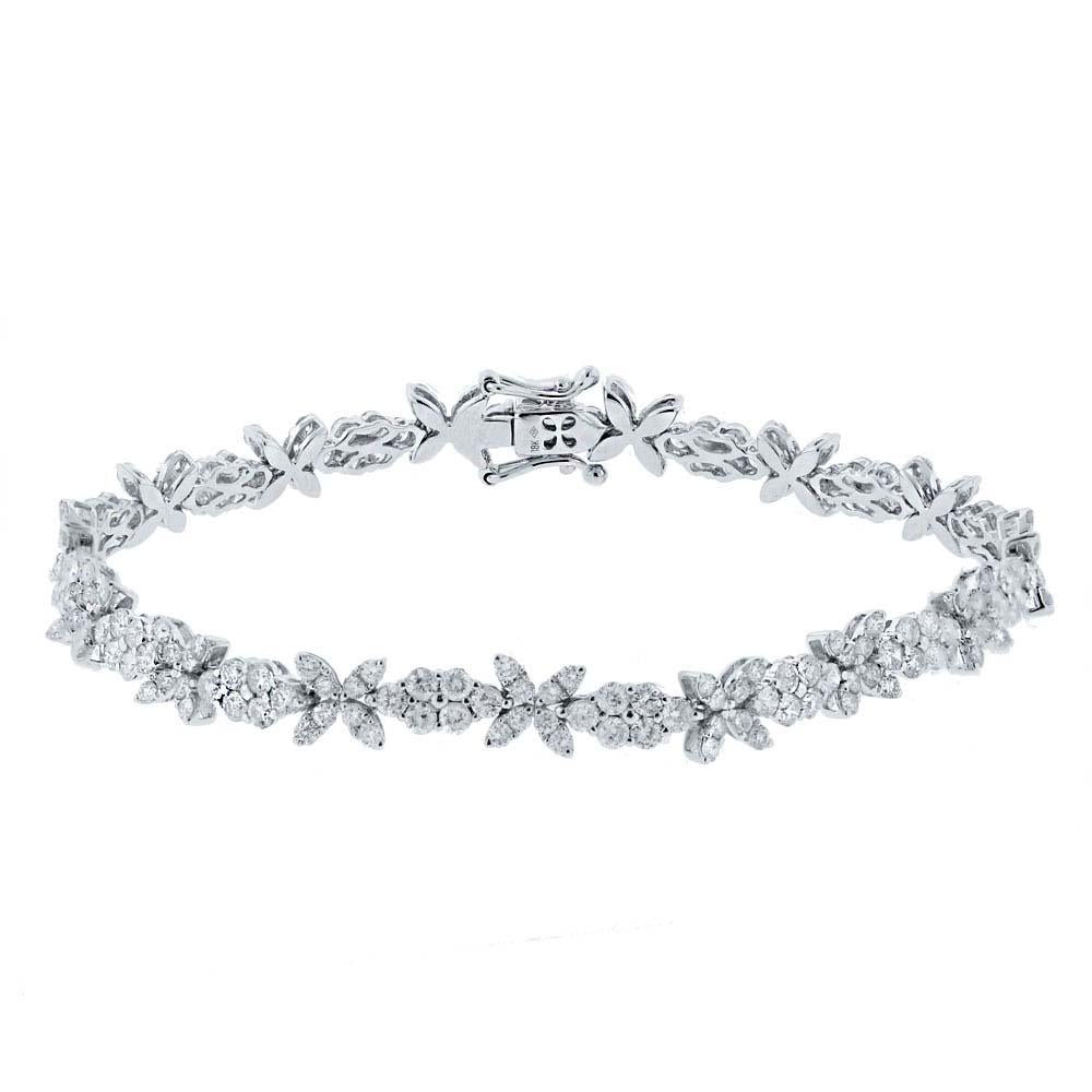18k White Gold Diamond Round Invisible Lady's Bracelet - 5.04ct