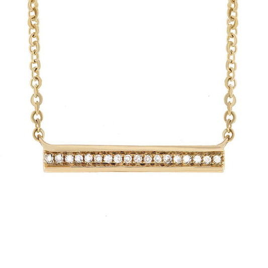 14k Yellow Gold Diamond Bar Pendant
