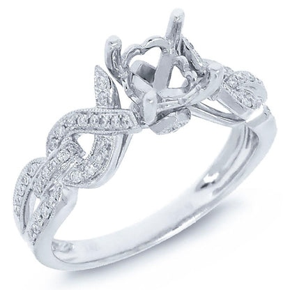 14k White Gold Diamond Semi-mount Ring - 0.20ct