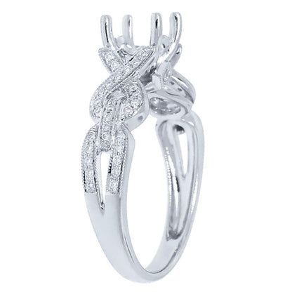 14k White Gold Diamond Semi-mount Ring - 0.20ct