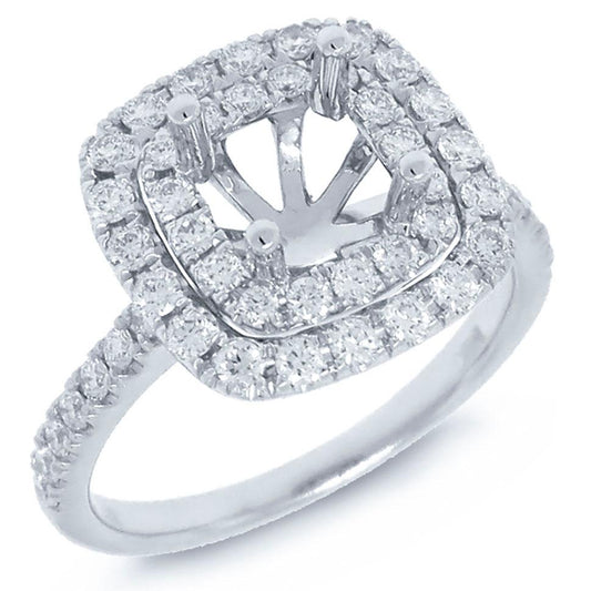 18k White Gold Diamond Semi-mount Ring - 0.73ct