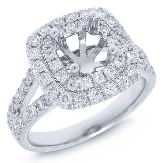 18k White Gold Diamond Semi-mount Ring - 0.91ct