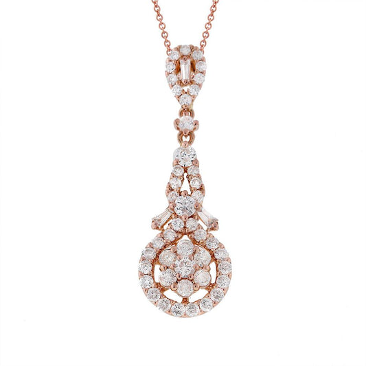 18k Rose Gold Diamond Pendant - 0.99ct