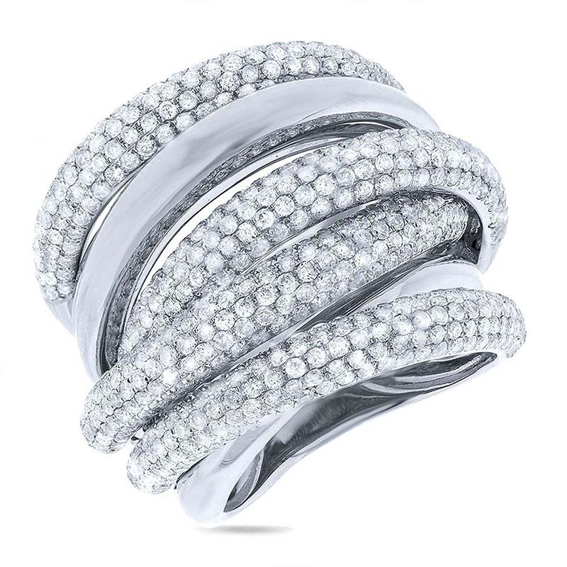 14k White Gold Diamond Bridge Ring V0252