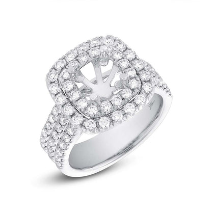 18k White Gold Diamond Semi-mount Ring Size 4 - 1.00ct