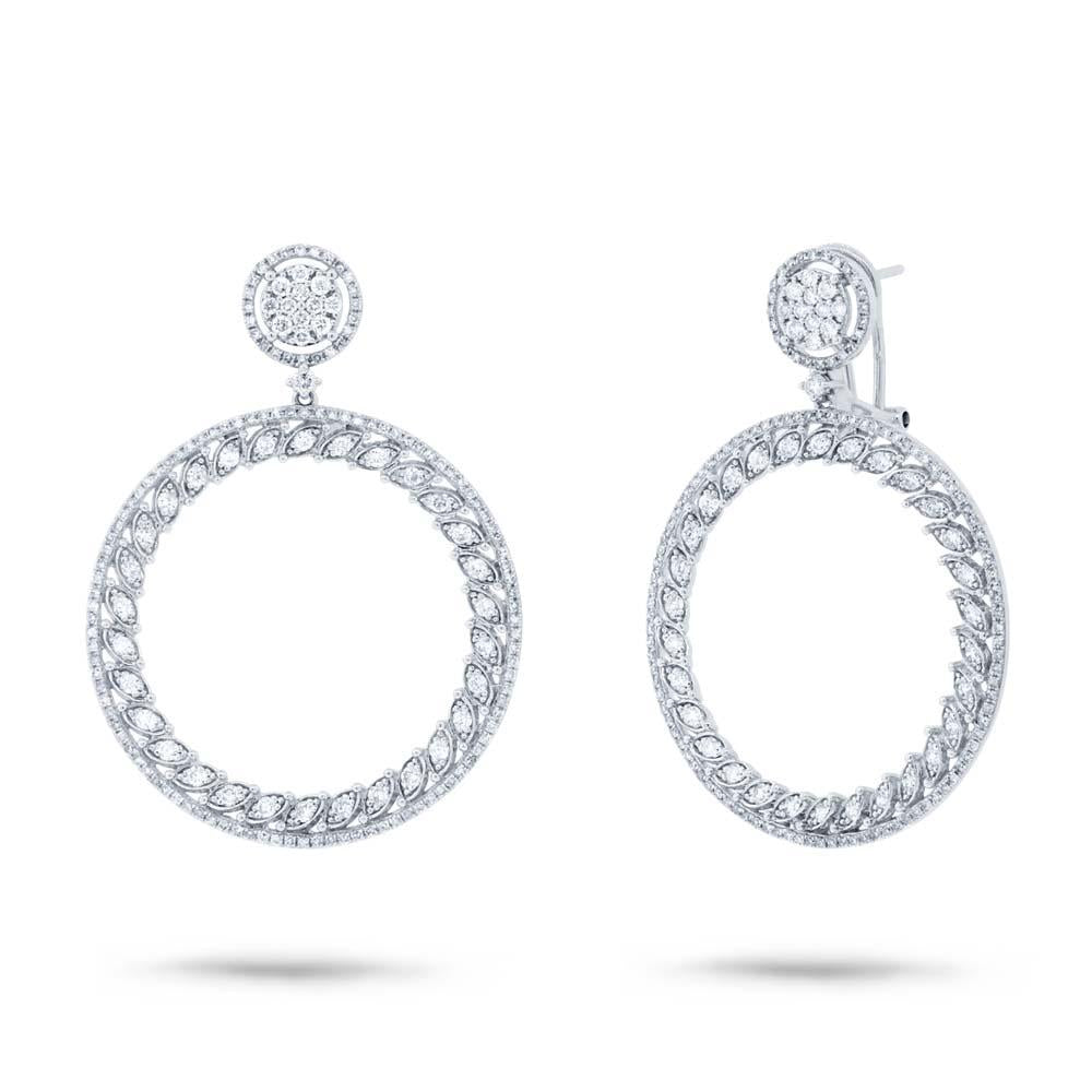 14k White Gold Diamond Earring - 2.51ct