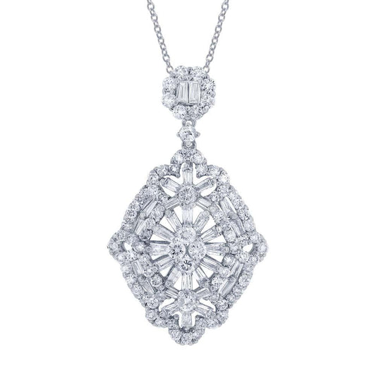 18k White Gold Diamond Pendant - 2.44ct