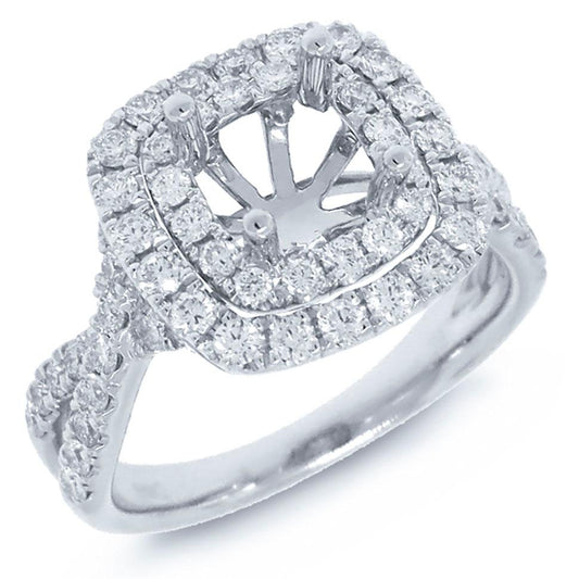 18k White Gold Diamond Semi-mount Ring - 0.92ct