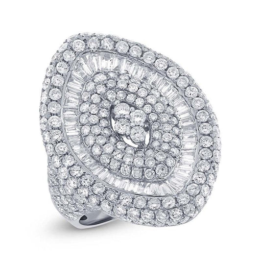 18k White Gold Diamond Pave Lady's Ring - 4.78ct