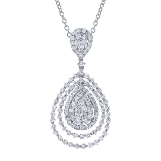 18k White Gold Diamond Pendant - 2.86ct