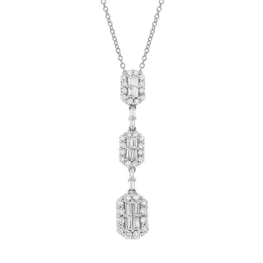 18k White Gold Diamond Pendant - 1.23ct