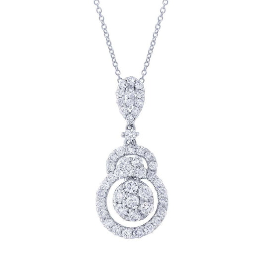 18k White Gold Diamond Pendant - 1.04ct