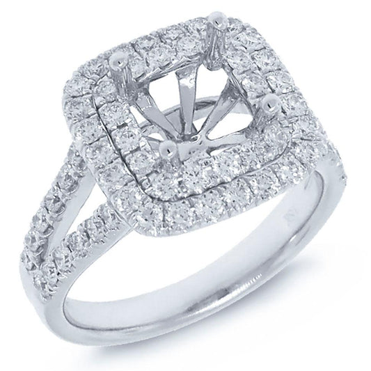18k White Gold Diamond Semi-mount Ring - 0.93ct
