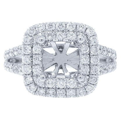 18k White Gold Diamond Semi-mount Ring - 0.93ct