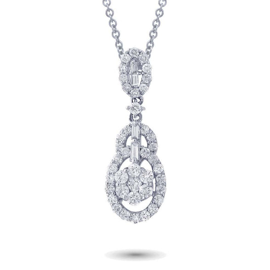 18k White Gold Diamond Pendant - 0.84ct