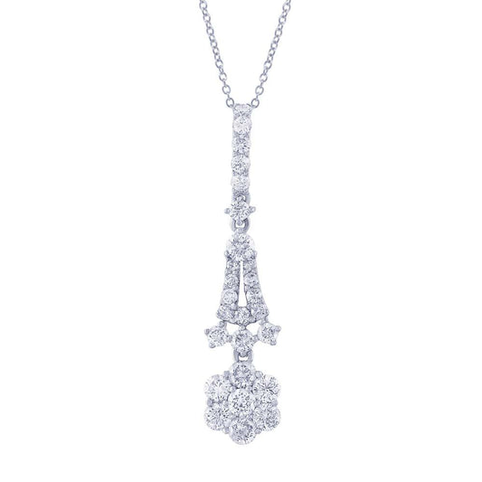 18k White Gold Diamond Pendant - 0.98ct